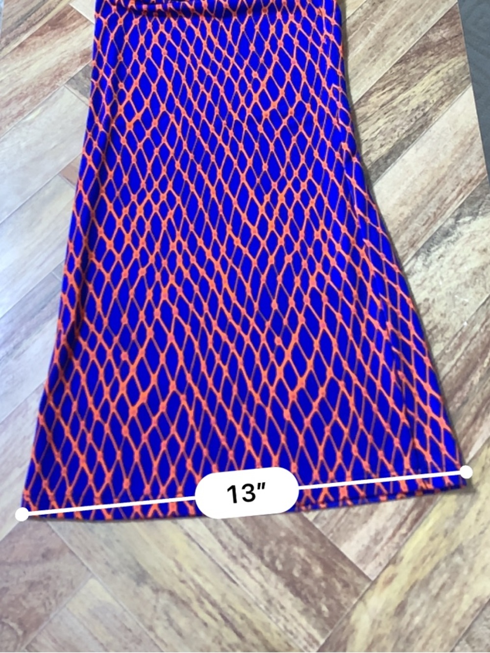 NICO LA Wide Leg Pants L Blue Orange Geometric Pull On Stretch Knit - Picture 14 of 15